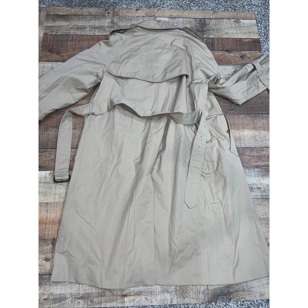 Vintage Ralph Lauren Trench Coat Park Men's Large Beige Belted Pockets HK - Picture 9 of 12